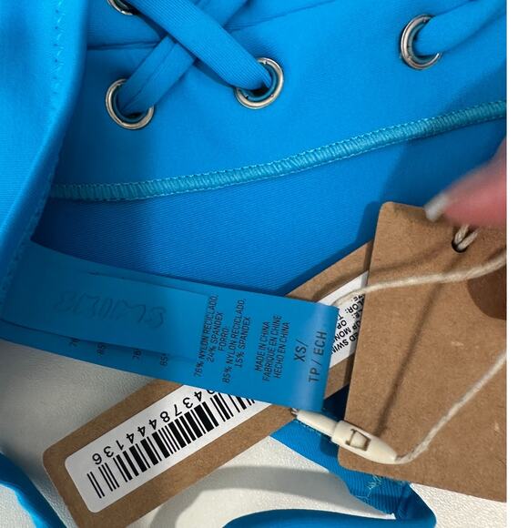 NWT Skims Lace-Up Monokini Turquoise One-Piece Swimsuit XS - Picture 9 of 12